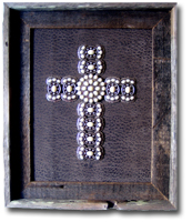Large Pearl Stone Butterfly Framed Cross