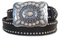 Black Leather Belt w/Pearl Stones