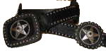 Black Hair Cowhide with Leather Rosets and stars with Black Stone Accent by SSM™ belts.