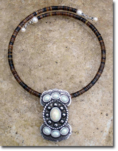 Pearl Stone Butterfly Concho Necklace