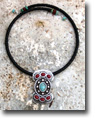 Turquoise & Coral Stone Butterfly Concho Necklace