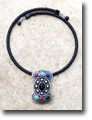 Black, Coral & Turquoise Stone Butterfly Concho Necklace