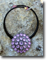 Round Pink Crystal Concho Necklace