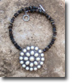 Round Pearl Concho Necklace